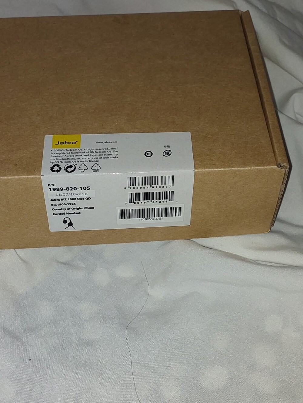 Jabra BIZ 1900 Duo QD Corded Headset